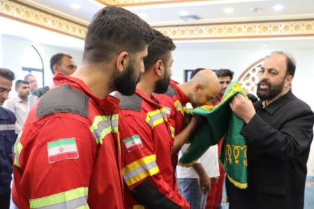 حضور کاروان خادمین حرم مطهر حضرت امام رضا (ع) در شرکت صبا فولاد خلیج فارس