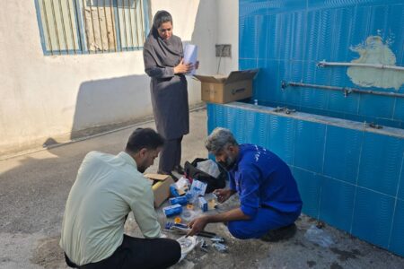 نصب شیرآلات كاهنده مصرف در مدارس استثنایی بندرعباس